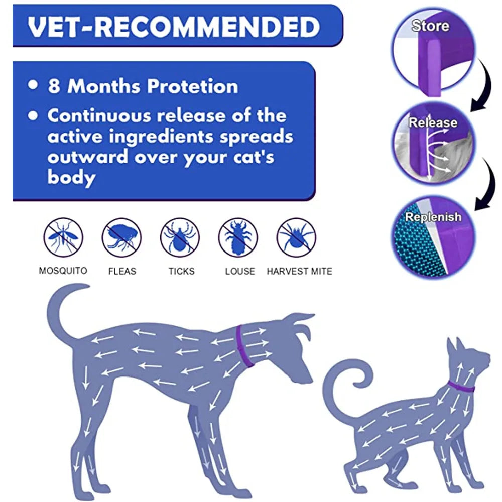 Coleira que aclama cães e gatos ajustável redução de feromônio