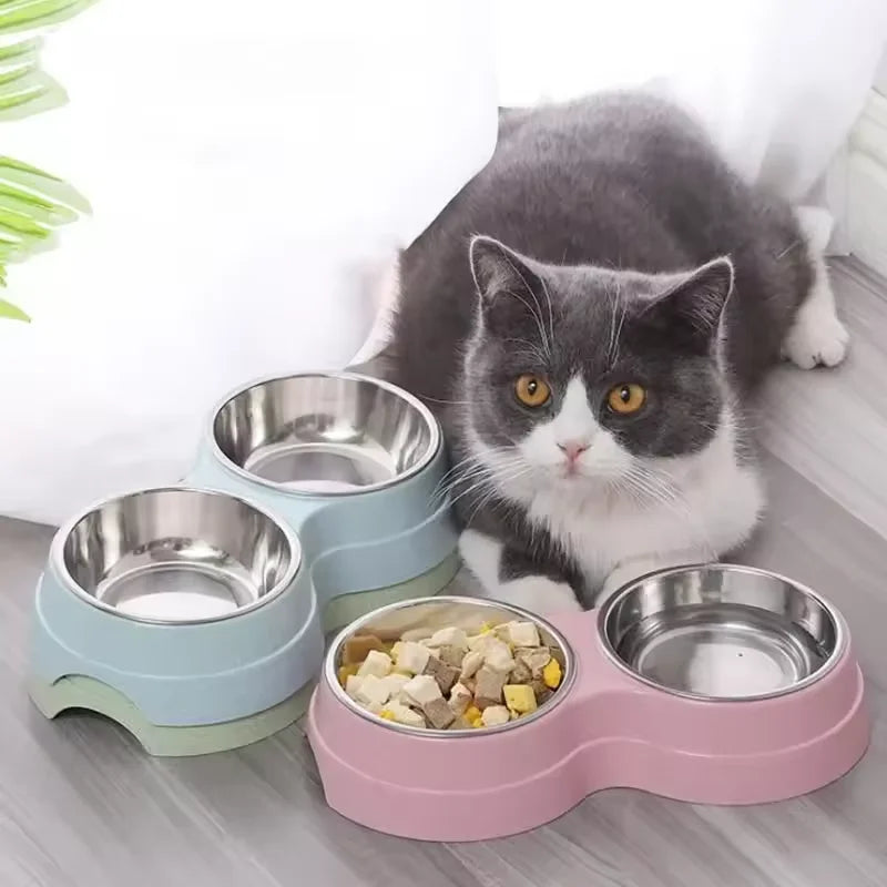 Comedouro duplo para água e comida cães e gatos