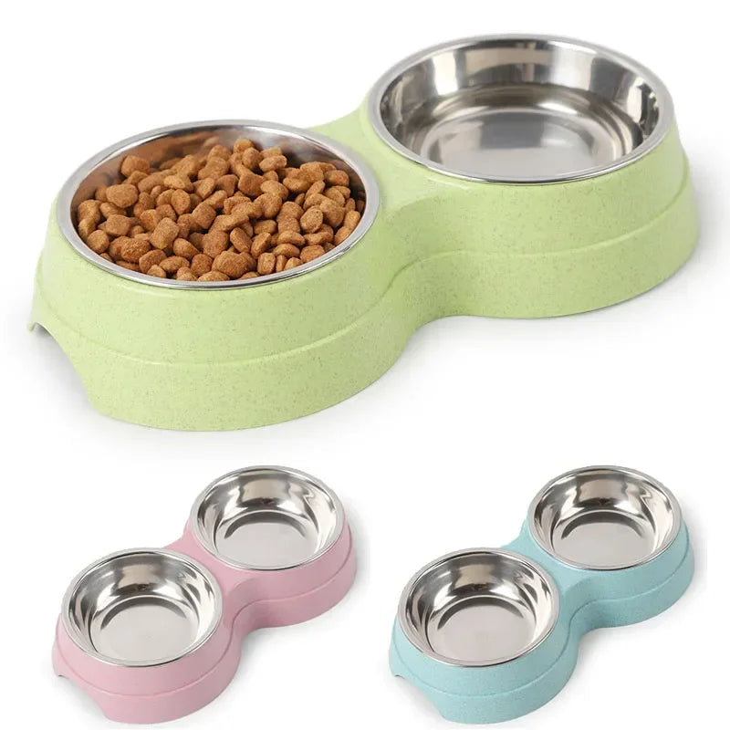 Comedouro duplo para água e comida cães e gatos