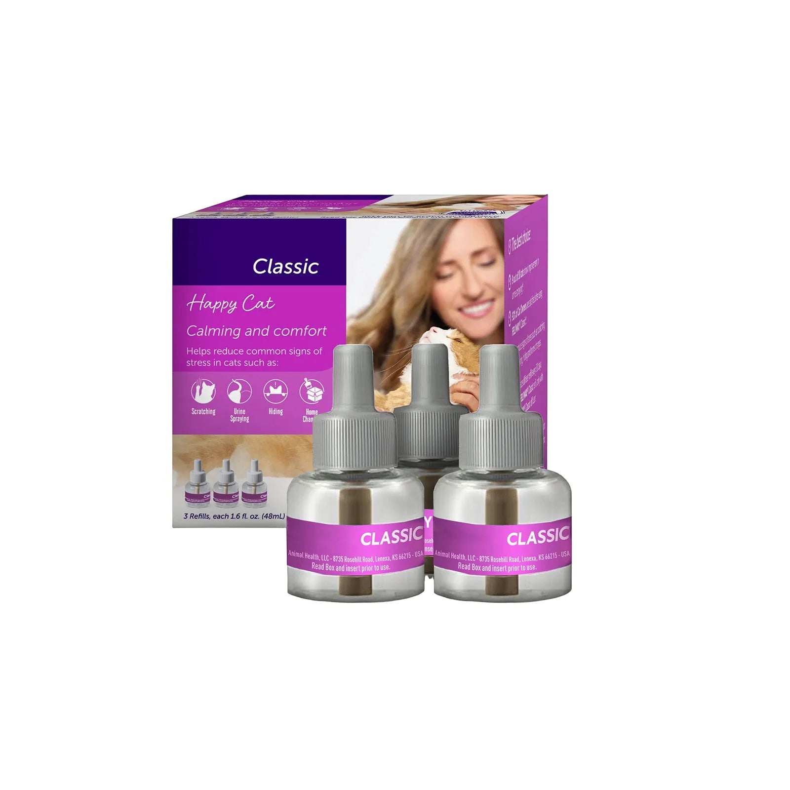 Calma líquida para gatos refil de 30 dias 3 frascos 48ml