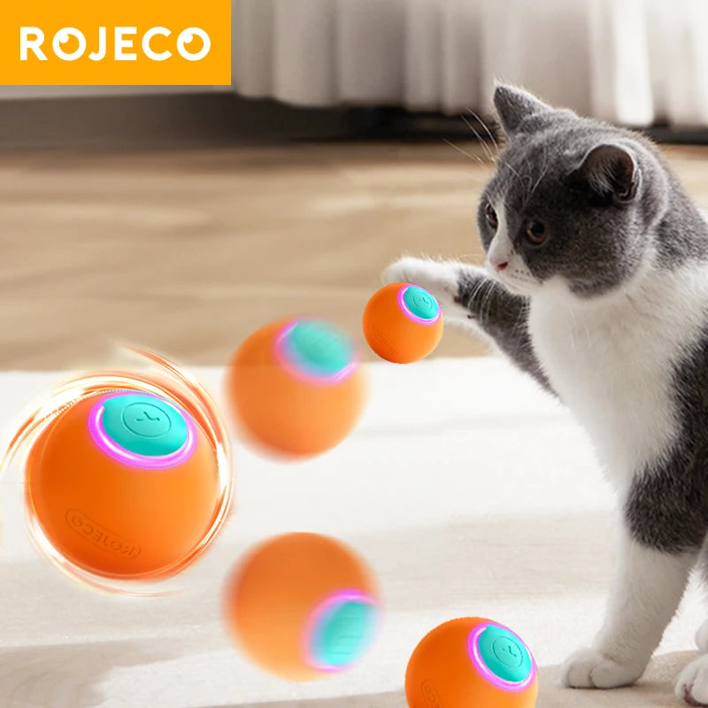 ROJECO Bola saltitante que anda sozinha 3 modos brinquedo para gatos
